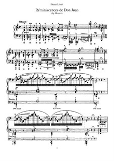 Réminiscences de 'Don Juan'. Transcription on Themes by Mozart, S.418: Para Piano by Franz Liszt