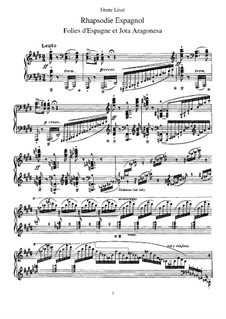 Rhapsodie Espagnole, S.254: Para Piano by Franz Liszt