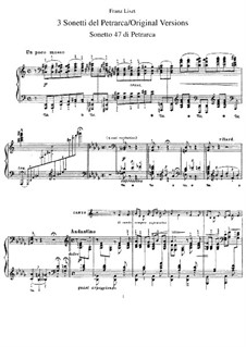 Petrarch's Sonnets for Voice and Piano, S.270: set completo by Franz Liszt