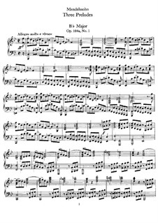 Three Preludes, Op.104a: set completo by Felix Mendelssohn-Bartholdy