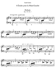 Six Etudes for the Left Hand, Op.135: set completo by Camille Saint-Saëns