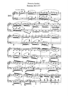 No.301-408: No.363-377 by Domenico Scarlatti
