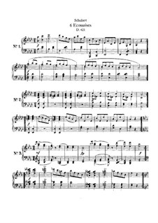 Six Ecossaises, D.421: para um único musico (Editado por H. Bulow) by Franz Schubert