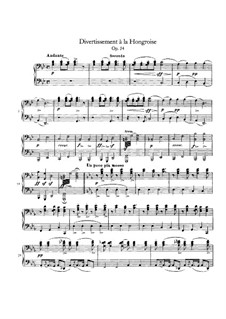 Divertissement à la Hongroise, D.818 Op.54: primeira parte, segunda parte by Franz Schubert
