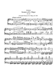 Sonata for Piano in D Flat Major (Unfinished), D.567: para um único musico (Editado por H. Bulow) by Franz Schubert