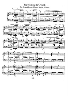 Sonata No.2 in G Minor, Op.22: suplemento by Robert Schumann