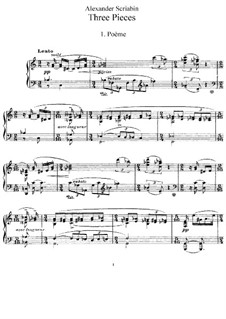 Three Pieces, Op.52: Para Piano by Alexander Scriabin