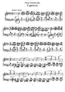 Capriccio for Piano, TH 130 Op.8: para um único musico (Editado por H. Bulow) by Pyotr Tchaikovsky