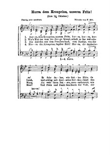 Hurra dem Kronprinz, unserm Fritz: Hurra dem Kronprinz, unserm Fritz by Franz Wilhelm Abt