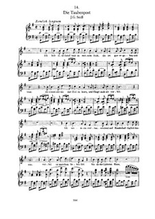 No.14 Die Taubenpost (The Pigeon Post): Para vocais e piano by Franz Schubert