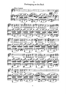 No.4 Danksagung an den Bach (A Song of Thanks to the Brook): Para vocais e piano by Franz Schubert