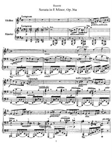 Sonata for Violin and Piano No.2 in E Minor, Op.36a: partitura, parte solo by Ferruccio Busoni