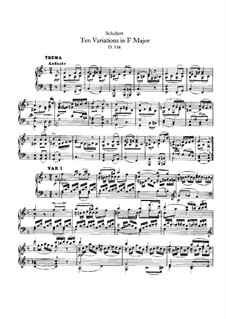 Ten Variations for Piano in F Major, D.156: para um único musico (Editado por H. Bulow) by Franz Schubert