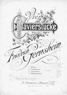 Four Pieces, Op.61: Para Piano by Friedrich Gernsheim