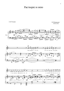 Six Romances, TH 107 Op.63: No.2 I Opened the Window by Pyotr Tchaikovsky