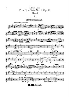 Suite No.1, Op.46: parte de oboes by Edvard Grieg