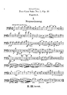 Suite No.1, Op.46: parte fagotes by Edvard Grieg
