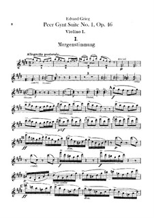 Suite No.1, Op.46: parte violinos by Edvard Grieg