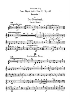 Suite No.2, Op.55: parte trompetas by Edvard Grieg