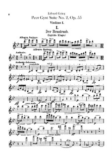 Suite No.2, Op.55: parte violinos by Edvard Grieg