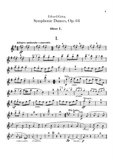 Four Symphonic Dances, Op.64: parte de oboes by Edvard Grieg