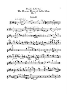 The Pleasure Dome of Kubla Khan, Op.8: violinos parte II by Charles Tomlinson Griffes