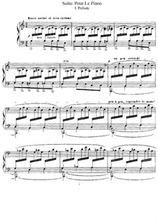 Pour le piano. Suite, L.95: para um único musico (Editado por H. Bulow) by Claude Debussy