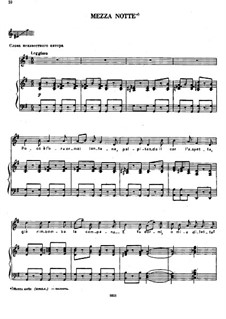Mezza notte (Midnight), TH 91: Para vocais e piano by Pyotr Tchaikovsky