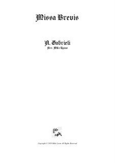 Missa brevis: For clarinet quintet by Andrea Gabrieli