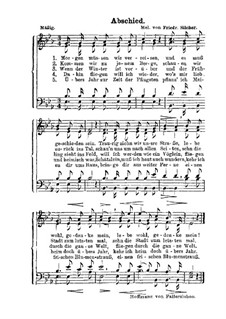Farewell (Lebewohl): para coro misto by Friedrich Silcher