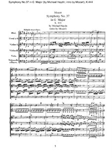 Symphony No.37 in G Major, K.444: partitura completa by Wolfgang Amadeus Mozart