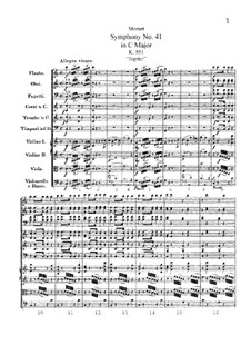 Symphony No.41 in C Major 'Jupiter', K.551: partitura completa by Wolfgang Amadeus Mozart