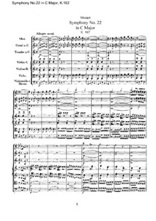 Symphony No.22 in C Major, K.162: partitura completa by Wolfgang Amadeus Mozart