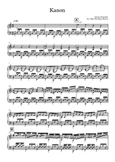 Canon in D Major: For piano (in C Major) by Johann Pachelbel