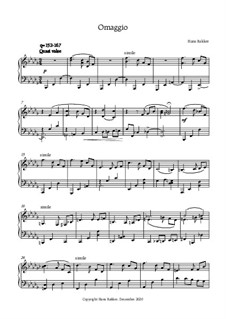 Two Pieces for piano: No.1 Omaggio by Hans Bakker