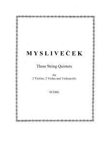 Three String Quintets: partitura completa by Josef Mysliveček