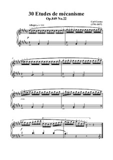 Nos.21-30: No.22 Allegro in E Major by Carl Czerny