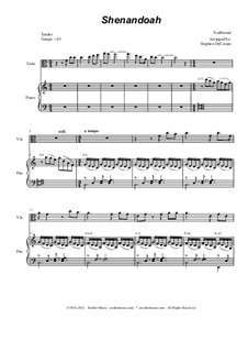 Oh Shenendoah (Shenandoah): For viola solo and piano by folklore