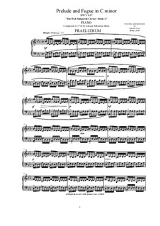 Prelude and Fugue No.2 in C Minor, BWV 847: Para Piano by Johann Sebastian Bach