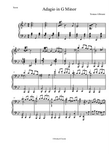 Adagio in G Minor: Para Piano by Tomaso Albinoni