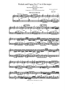 Prelude and Fugue No.17 in A Flat Major, BWV 862: Para Piano by Johann Sebastian Bach