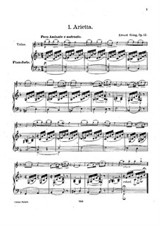 Lyric Pieces, Op.12: No.1-8, for violin and piano by Edvard Grieg