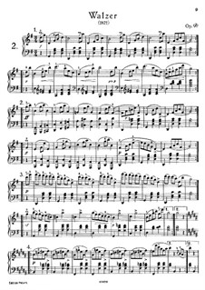 Eighteen Waltzes for Piano, Op.9b: para um único musico (Editado por H. Bulow) by Franz Schubert