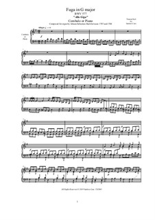Fugue in G Major 'À la Gigue', BWV 577: para arpa (ou piano) by Johann Sebastian Bach