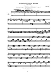 Prelude and Fugue in A Minor, BWV 543: para arpa (ou piano) by Johann Sebastian Bach