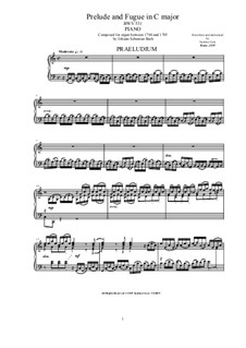 Prelude and Fugue No.1 in C Major, BWV 531: Para Piano by Johann Sebastian Bach