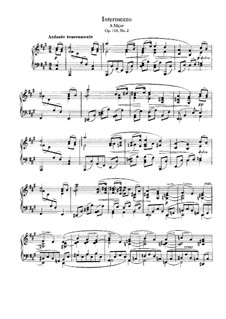Six Pieces, Op.118: No.2 Intermezzo in A Major by Johannes Brahms