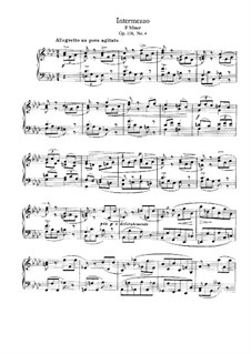 Six Pieces, Op.118: No.4 Intermezzo in F Minor by Johannes Brahms