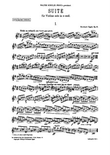 Suite für Violine solo in e-moll, Op.19: Suite für Violine solo in e-moll by Julius Reinhard Oppel
