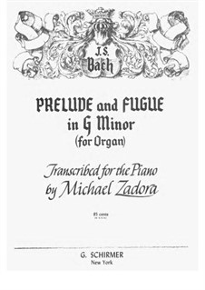 Prelude and Fugue No.5 in G Minor, BWV 535: Para Piano by Johann Sebastian Bach